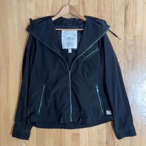 Diesel men’s black hooded windbreaker jacket